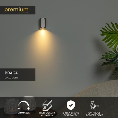 Lucide BRAGA - Wall light - 1xGU10 - Coffee | Premium